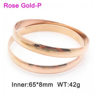 Stainless Steel Rose Gold-plating Bangle - KB187564-LO