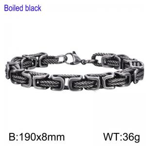 Stainless steel Byzantine Fried Dough Twists hand chain bracelet - KB187575-Z