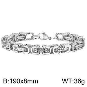 Stainless steel Byzantine Fried Dough Twists hand chain bracelet - KB187576-Z