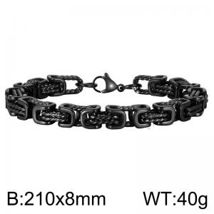 Stainless steel Byzantine Fried Dough Twists hand chain bracelet - KB187579-Z