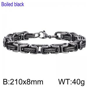 Stainless steel Byzantine Fried Dough Twists hand chain bracelet - KB187581-Z