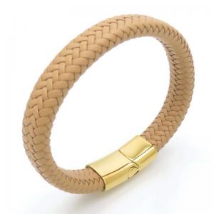 Stainless Steel Leather Bracelet - KB187634-JZ