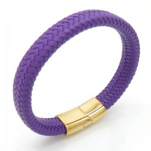 Stainless Steel Leather Bracelet - KB187636-JZ