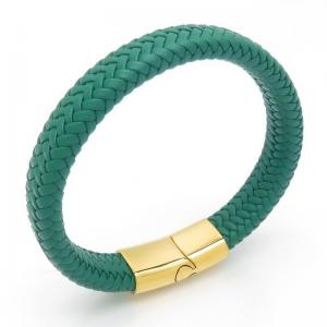 Stainless Steel Leather Bracelet - KB187637-JZ