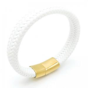 Stainless Steel Leather Bracelet - KB187638-JZ
