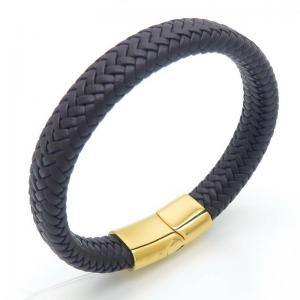 Stainless Steel Leather Bracelet - KB187641-JZ