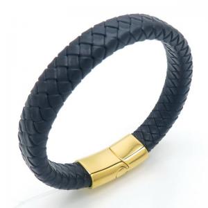 Stainless Steel Leather Bracelet - KB187642-JZ