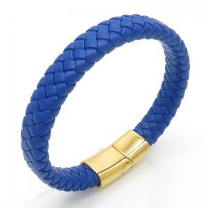 Stainless Steel Leather Bracelet - KB187644-JZ