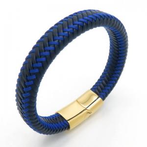 Stainless Steel Leather Bracelet - KB187646-JZ