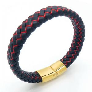 Stainless Steel Leather Bracelet - KB187648-JZ