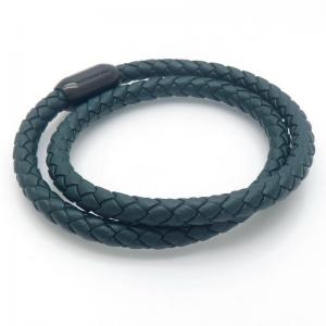 Stainless Steel Leather Bracelet - KB187652-JZ