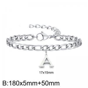 180X5MM New Fashion Stainless Steel Bracelet for Men and Women,Letter A Bracelet, Jewelry Gift - KB187744-Z