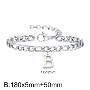 180X5MM New Fashion Stainless Steel Bracelet for Men and Women,Letter B Bracelet, Jewelry Gift - KB187745-Z