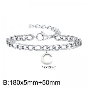 180X5MM New Fashion Stainless Steel Bracelet for Men and Women,Letter C Bracelet, Jewelry Gift - KB187746-Z