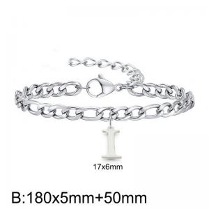 180X5MM New Fashion Stainless Steel Bracelet for Men and Women,Letter I Bracelet, Jewelry Gift - KB187752-Z