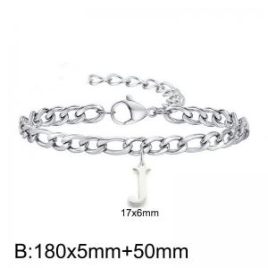 180X5MM New Fashion Stainless Steel Bracelet for Men and Women,Letter J Bracelet, Jewelry Gift - KB187753-Z