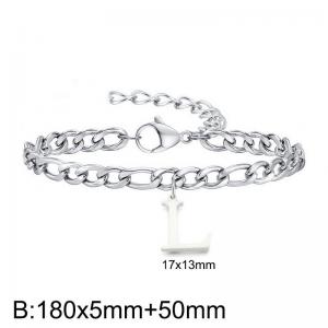 180X5MM New Fashion Stainless Steel Bracelet for Men and Women,Letter L Bracelet, Jewelry Gift - KB187755-Z