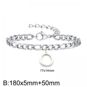180X5MM New Fashion Stainless Steel Bracelet for Men and Women,Letter O Bracelet, Jewelry Gift - KB187758-Z