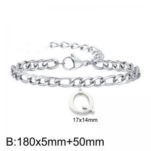 180X5MM New Fashion Stainless Steel Bracelet for Men and Women,Letter Q Bracelet, Jewelry Gift - KB187760-Z