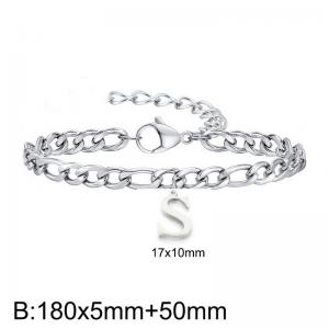 180X5MM New Fashion Stainless Steel Bracelet for Men and Women,Letter S Bracelet, Jewelry Gift - KB187762-Z