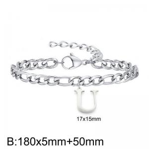 180X5MM New Fashion Stainless Steel Bracelet for Men and Women,Letter U Bracelet, Jewelry Gift - KB187763-Z