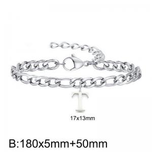 180X5MM New Fashion Stainless Steel Bracelet for Men and Women,Letter T Bracelet, Jewelry Gift - KB187765-Z