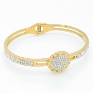 Stainless Steel Stone Bangle - KB188005-WH