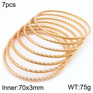 Stainless steel twisted ring bracelet - KB188100-KFC
