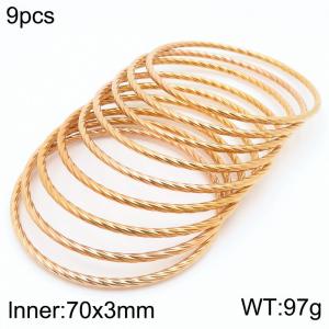 Stainless steel twisted ring bracelet - KB188101-KFC