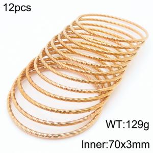 Stainless steel twisted ring bracelet - KB188102-KFC