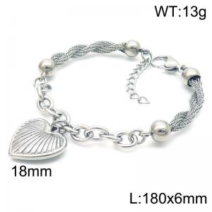 180x6mm  New Fashion Splicing Bracelet Stainless Steel Women's Love Bracelet Jewelry Gift - KB188182-Z