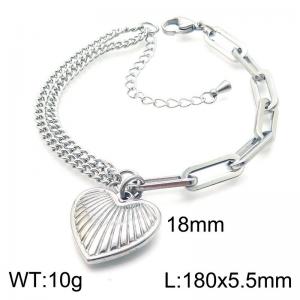 180x5.5mm  New Fashion Splicing Bracelet Stainless Steel Women's Love Bracelet Jewelry Gift - KB188189-Z