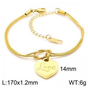 170x1.2mm Fashion Women's Bracelet Stainless Steel Jewelry Love Snake Chain Jewelry Gift - KB188240-Z