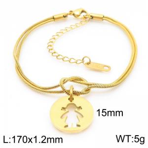 170x1.2mm Fashion Women's Bracelet Stainless Steel Jewelry Girl Snake Chain Jewelry Gift - KB188243-Z