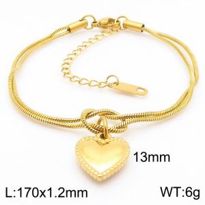 170x1.2mm Fashion Women's Bracelet Stainless Steel Jewelry Love Snake Chain Jewelry Gift - KB188245-Z