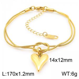 170x1.2mm Fashion Women's Bracelet Stainless Steel Jewelry Love Snake Chain Jewelry Gift - KB188247-Z