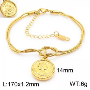 170x1.2mm Fashion Women's Bracelet Stainless Steel Jewelry Queen Snake Chain Jewelry Gift - KB188248-Z