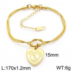 170x1.2mm Fashion Women's Bracelet Stainless Steel Jewelry Love Snake Chain Jewelry Gift - KB188252-Z