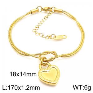 170x1.2mm Fashion Women's Bracelet Stainless Steel Jewelry Love Snake Chain Jewelry Gift - KB188256-Z