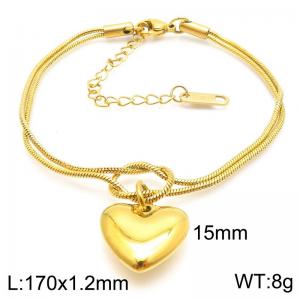 170x1.2mm Fashion Women's Bracelet Stainless Steel Jewelry Love Snake Chain Jewelry Gift - KB188260-Z