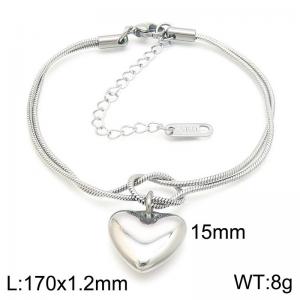 170x1.2mm Fashion Women's Bracelet Stainless Steel Jewelry Love Snake Chain Jewelry Gift - KB188261-Z
