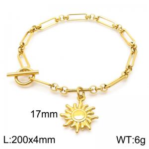 200x4mm Fashion Women's Bracelet Stainless Steel Jewelry Sun Long Chain Jewelry Gift - KB188262-Z