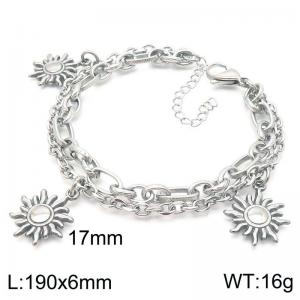 European and American fashion ins style octagonal star pendant double-layer stainless steel bracelet - KB188263-Z
