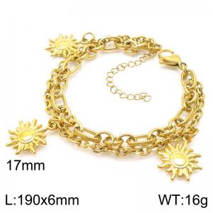 European and American fashion ins style octagonal star pendant double-layer stainless steel bracelet - KB188264-Z