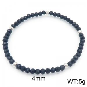 Black Beads Bracelet Stainless Steel Jewelry - KB188315-Z