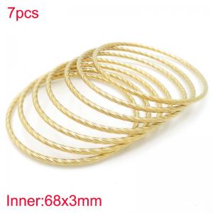 Stainless Steel Gold-plating Bangle - KB188345-LO