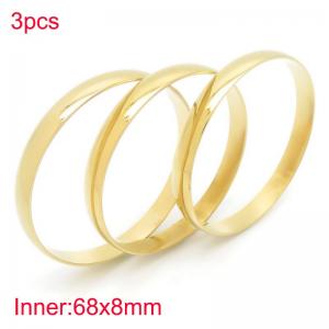 Stainless Steel Gold-plating Bangle - KB188349-LO