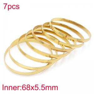 Stainless Steel Gold-plating Bangle - KB188358-LO