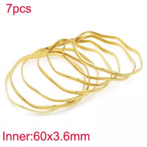 Stainless Steel Gold-plating Bangle - KB188371-LO