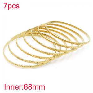 Stainless Steel Gold-plating Bangle - KB188373-LO